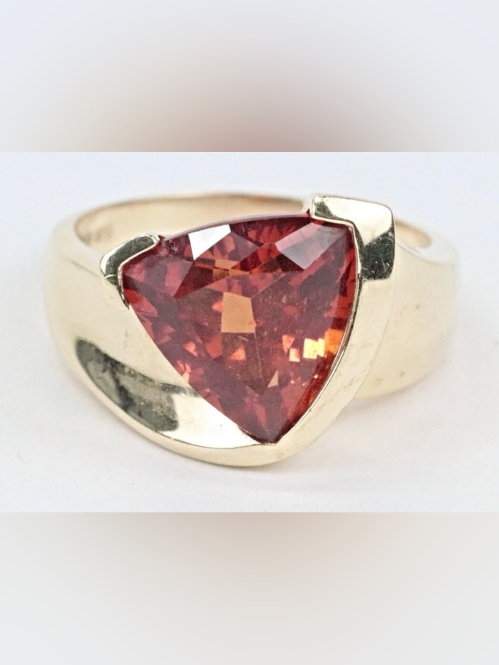 Vintage AJ 14K Yellow Gold Mandarin Orange Spessartine Garnet Ring